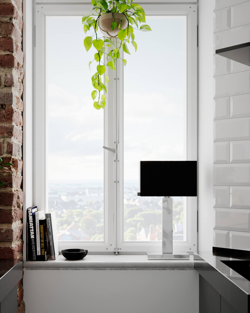Prime bordslampa H47 cm krom/svart skärm