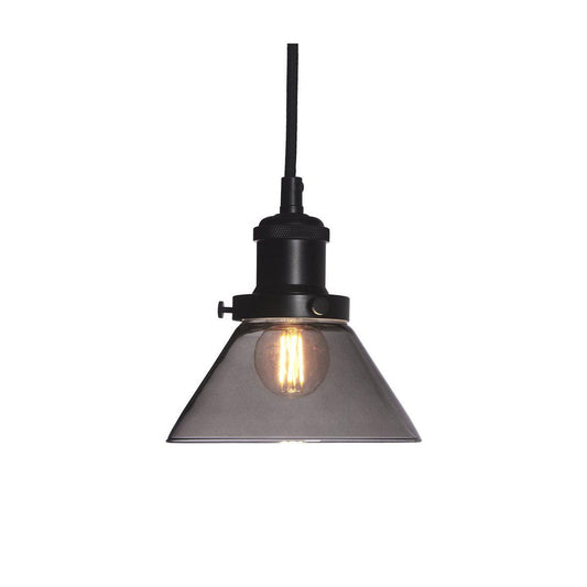 AUGUST fönsterlampa svart/rök 15cm slät