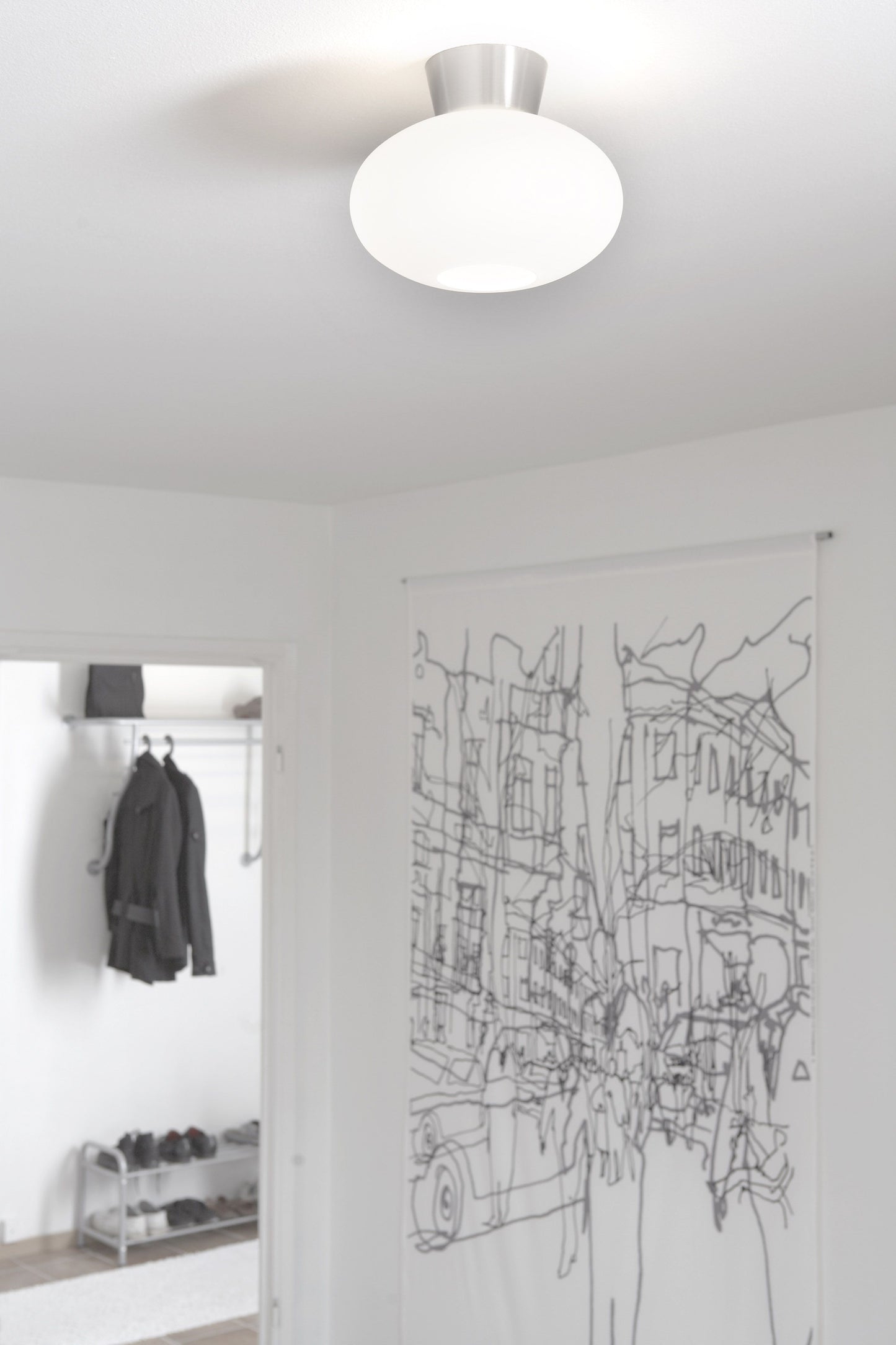 Bullo plafond alu/klar lång