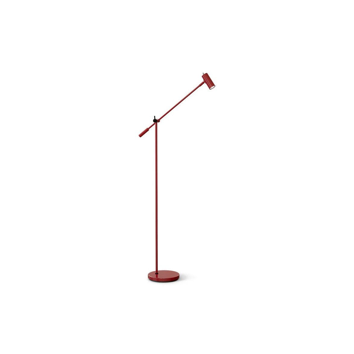Cato golvlampa blank rubinröd/mattsvart dimbar