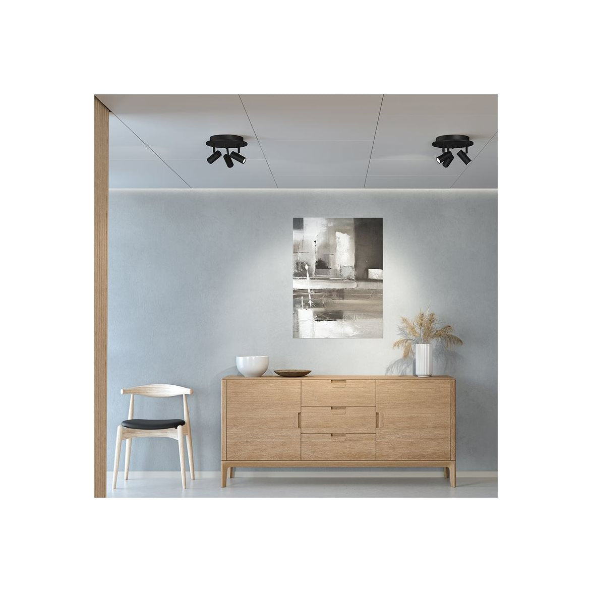 Cato triospot mattsvart/mattsvart