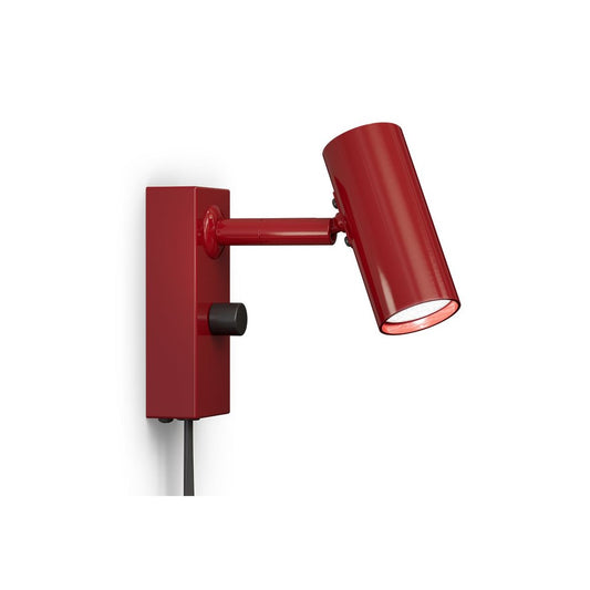 Cato vägglampa blank rubinröd/mattsvart enkel