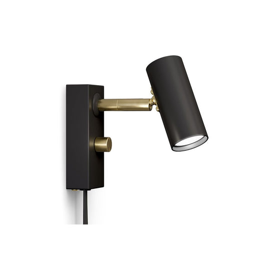 Cato vägglampa mattsvart/mässing enkel