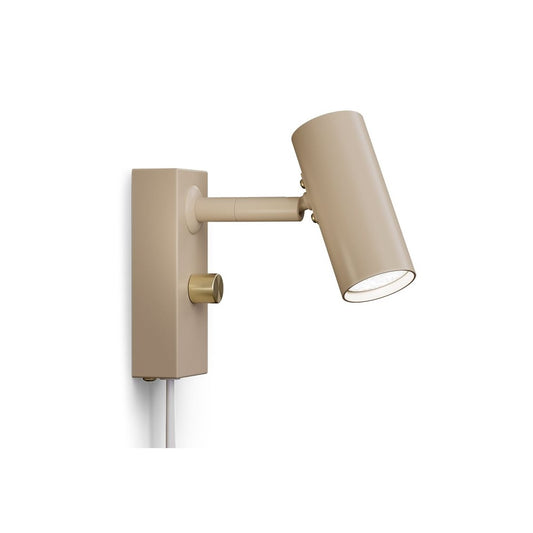 Cato vägglampa nougat/mässing enkel
