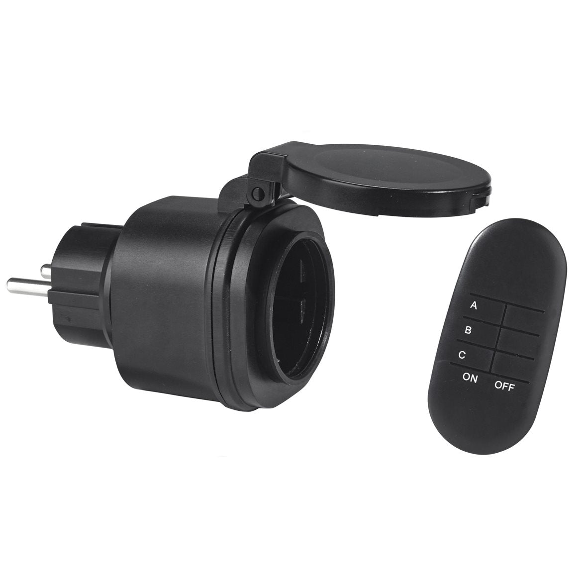 Fjärrströmbrytare IP44 svart