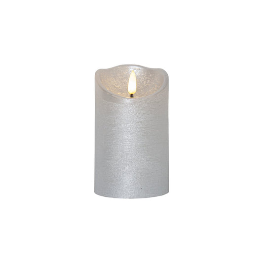 Flamme Rustic blockljus mellan silver