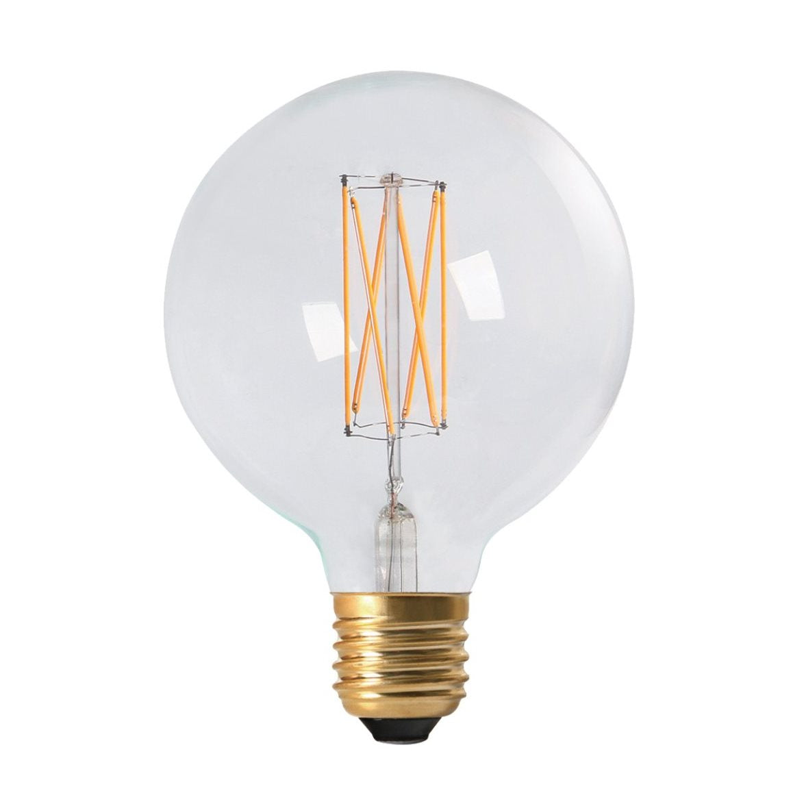 Glob LED E27 klar 125mm 280lm 2300K dimbar