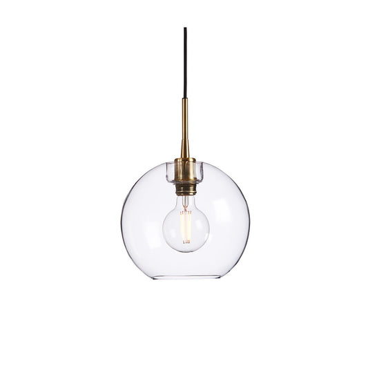 Gloria pendel Ø26 E27 mässing/klar glas