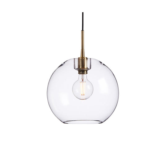 Gloria pendel Ø32 E27 mässing/klar glas