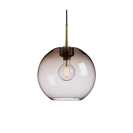 Gloria pendel Ø32 E27 mässing/rökfärgat glas