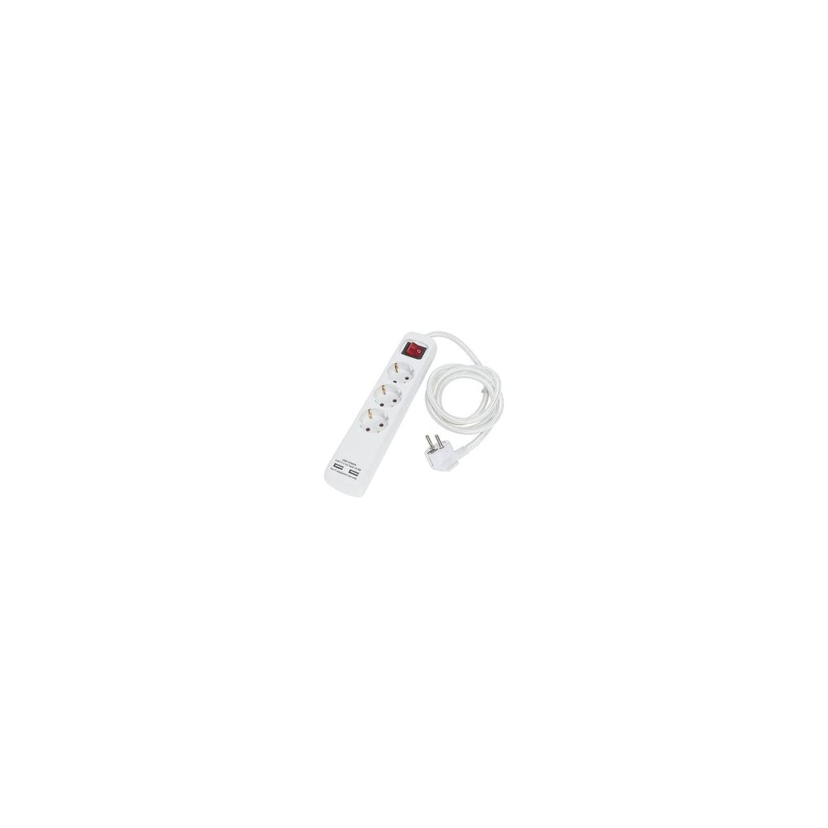 Grenuttag 3:a vit USB 1,4meter