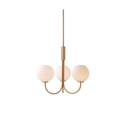 Krona Ballon taklampa satin mässing/opal glas