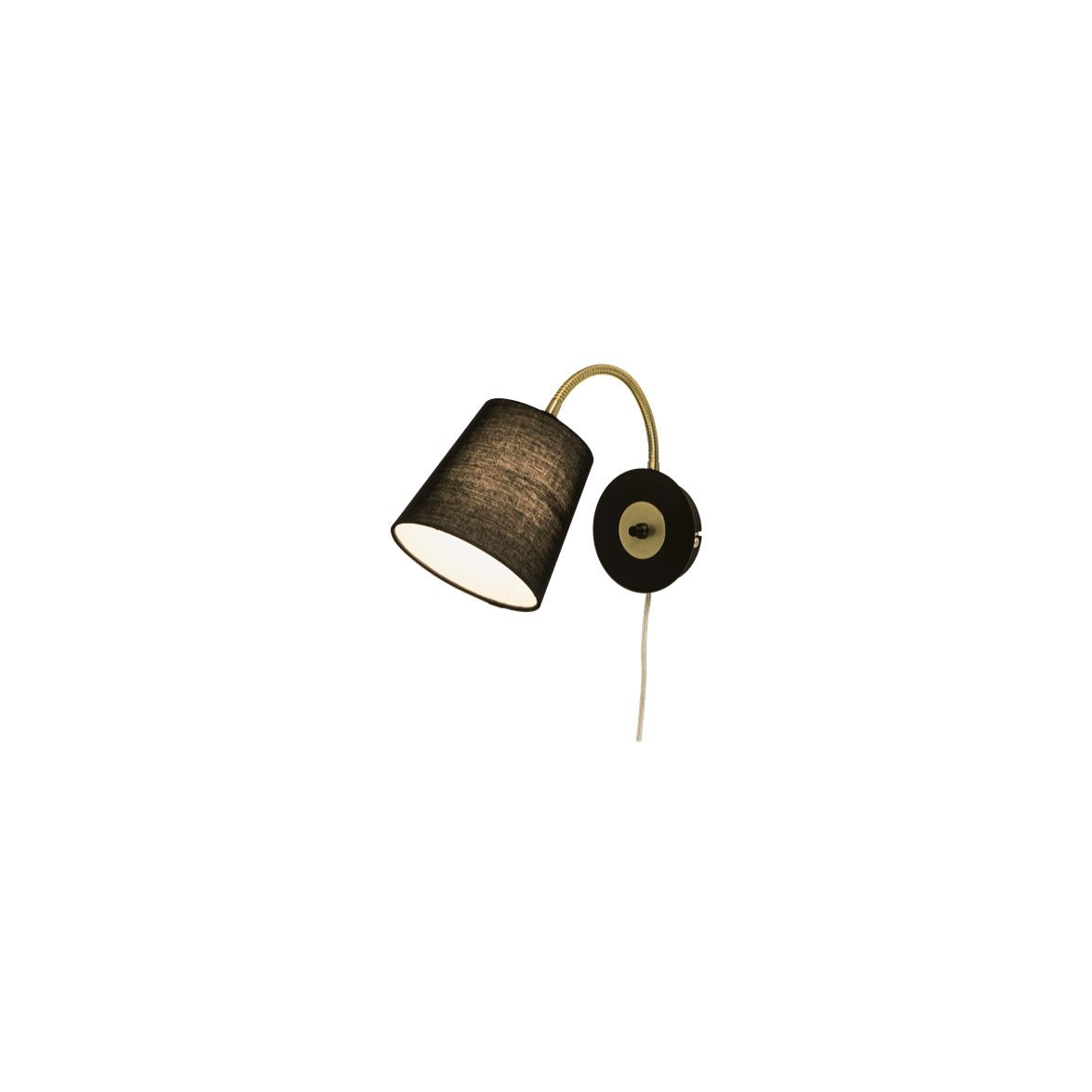 LJUSDAL vägglampa svart/matt mässing