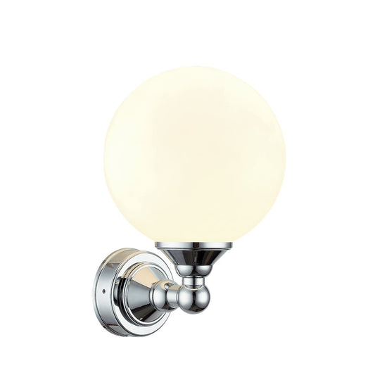 LUGANO vägglampa bad, krom/opal