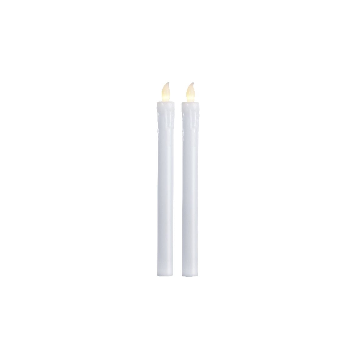 Batteriljus lång Presse vit 2-pack