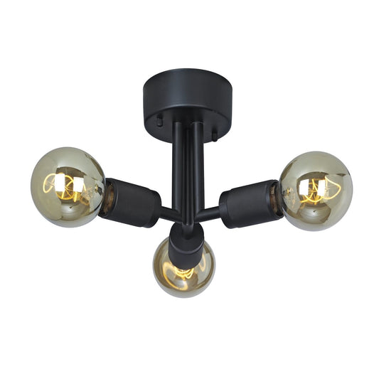 Rille plafond 3-lågig svart