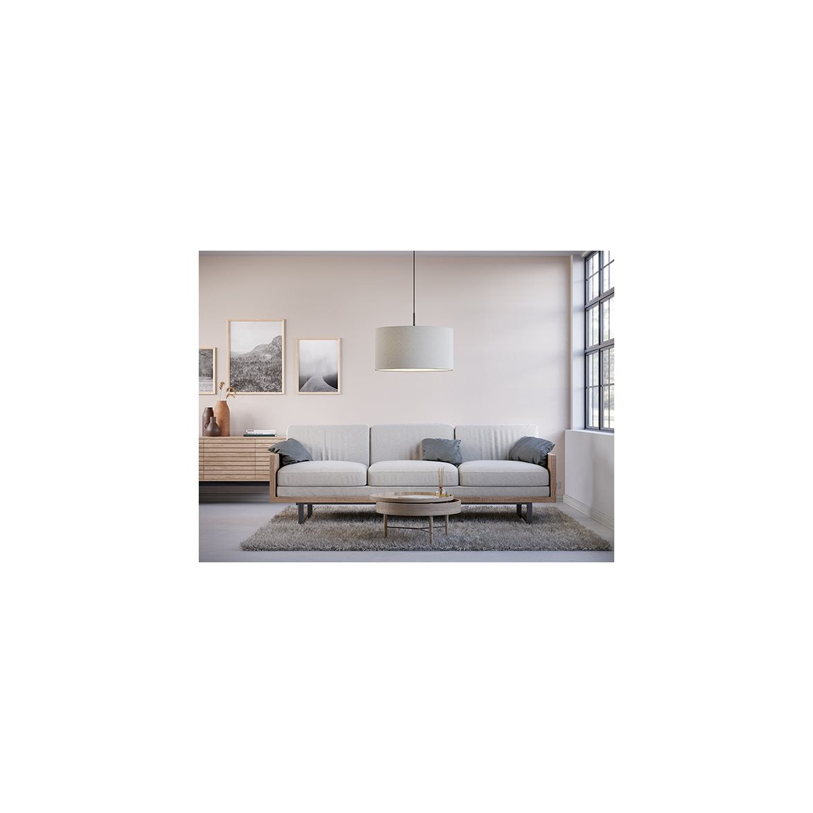 Soft pendel Ø57 vit ull