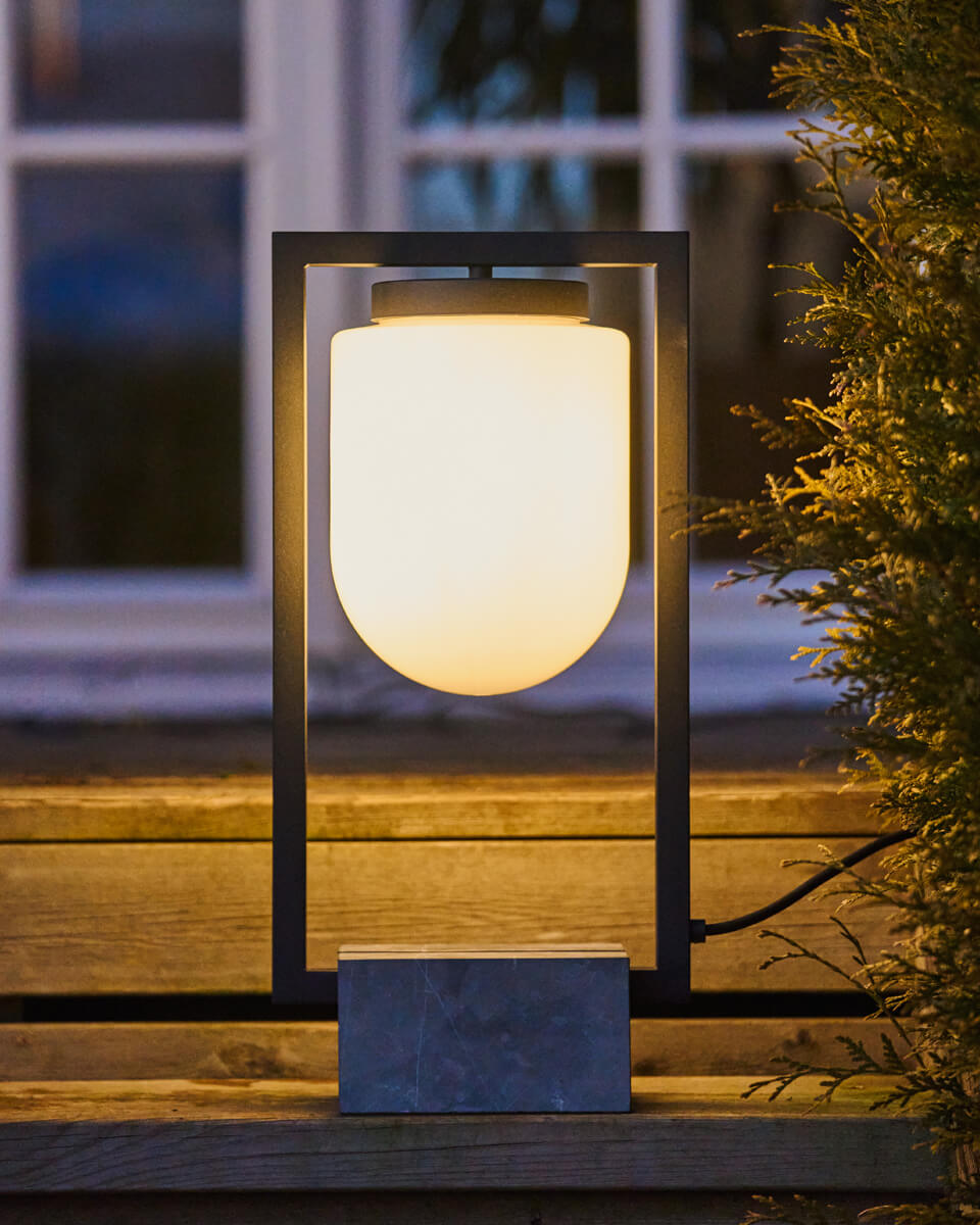 Stanley bord/golvlampa IP44 H53 cm sandsvart