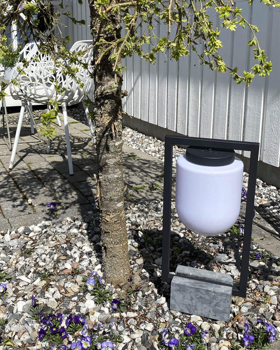 Stanley bord/golvlampa IP44 H53 cm sandsvart