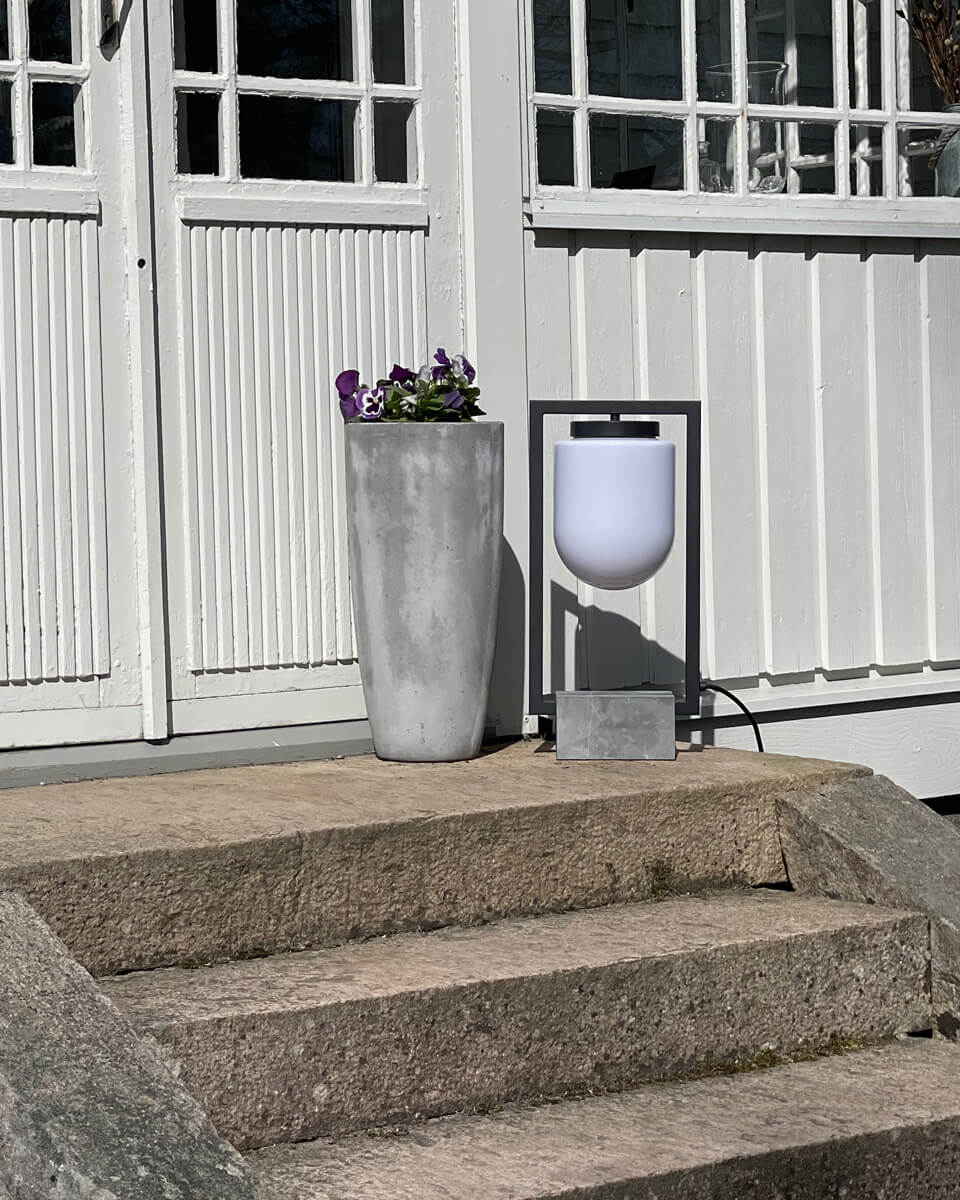 Stanley bord/golvlampa IP44 H53 cm sandsvart