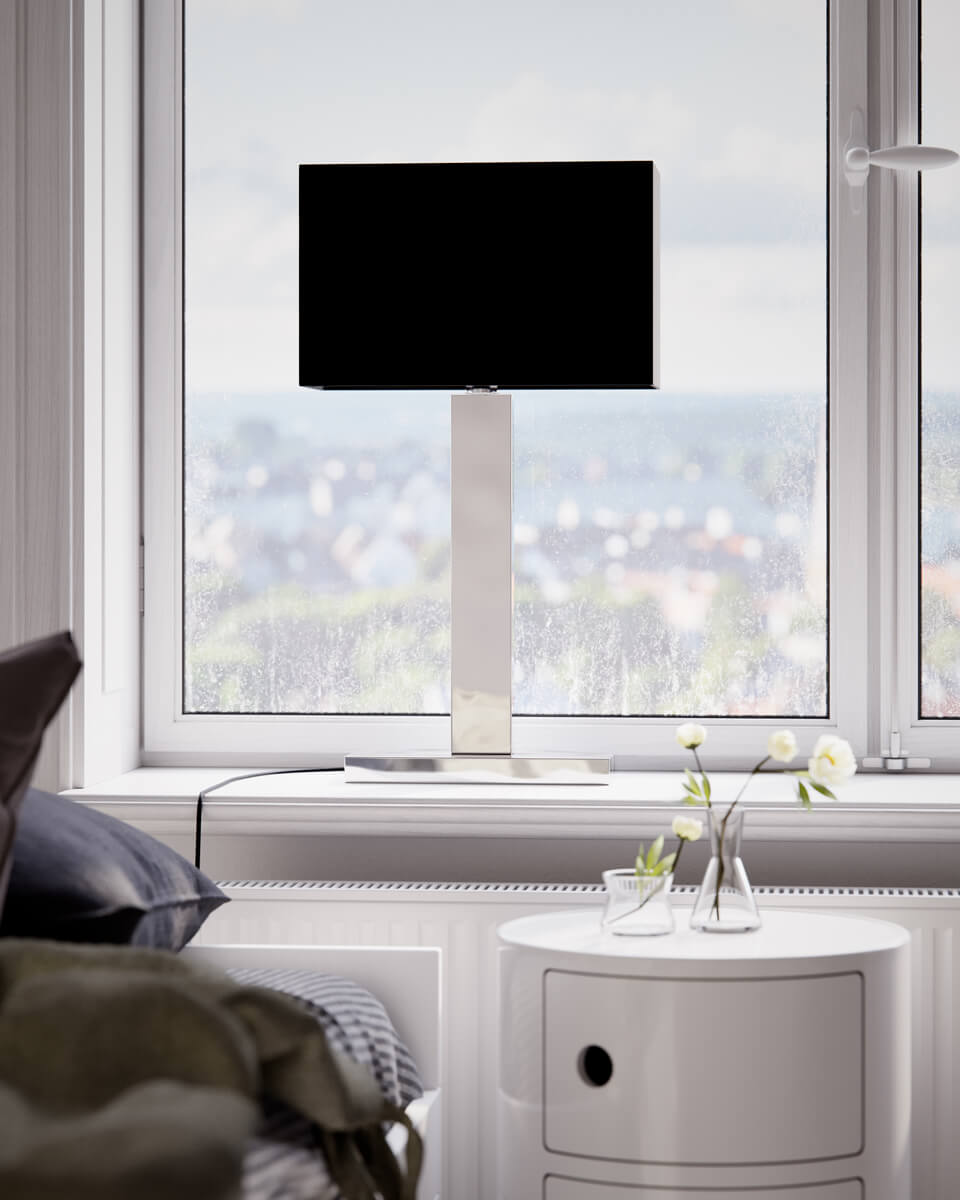 Prime bordslampa H69 cm krom/svart skärm