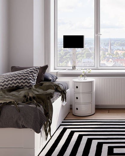Prime bordslampa H69 cm krom/svart skärm