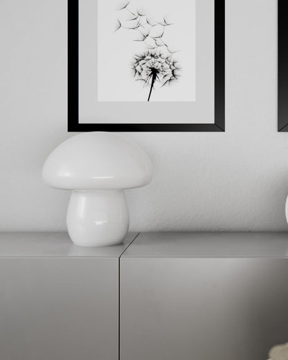 Mira Mushroom bordslampa H30 cm vit