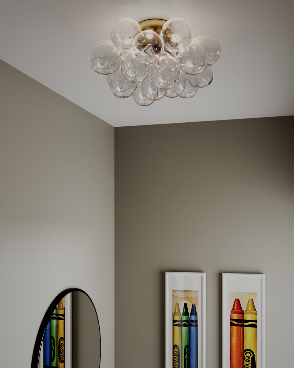 Gross plafond Ø50 cm mässing/klar