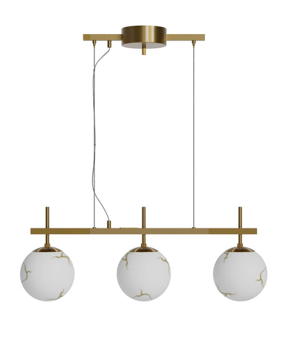 Bellagio taklampa 3-lite L82cm mässing/vit