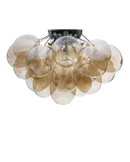Gross plafond Ø70cm krom/amber