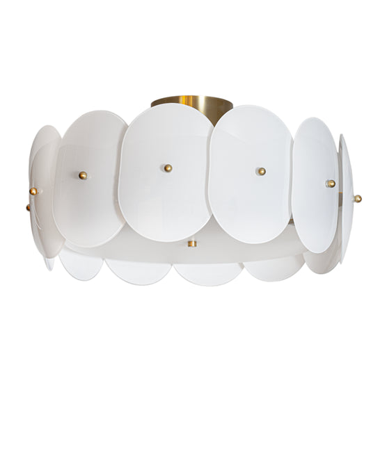 Omlott plafond mässing/vit