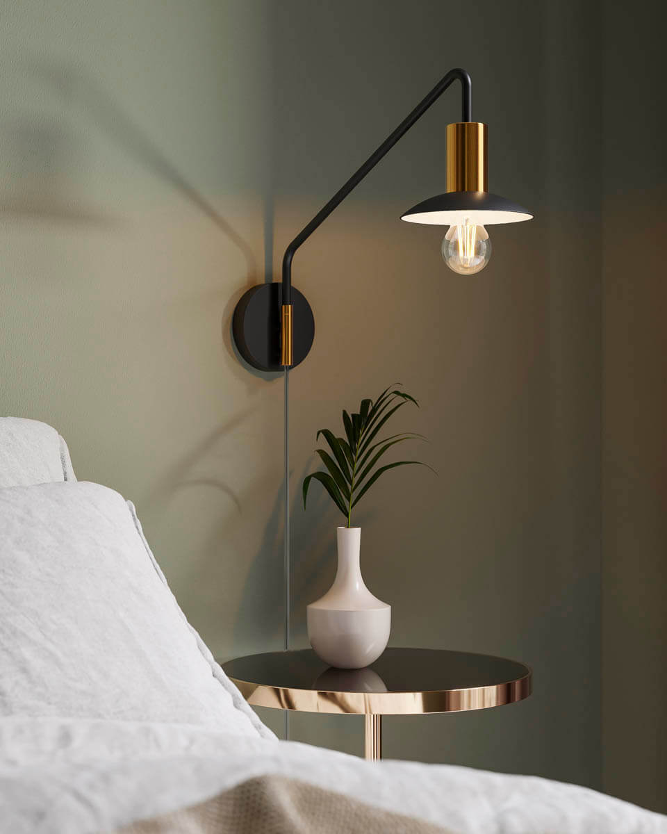 Quinn vägglampa kort