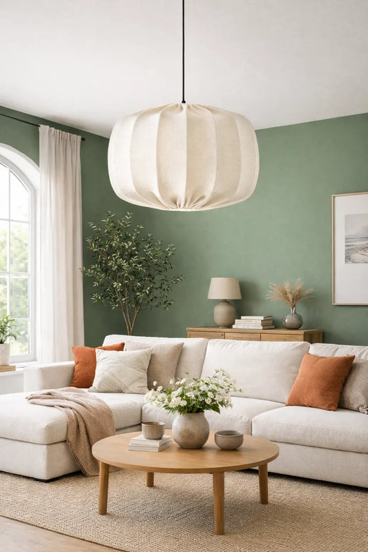 Pendant Lamp Qvist Modern Straight, 103 Linen Off-White, 45cm