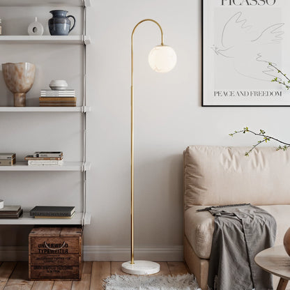 Bellagio golvlampa H163cm mässing/vit
