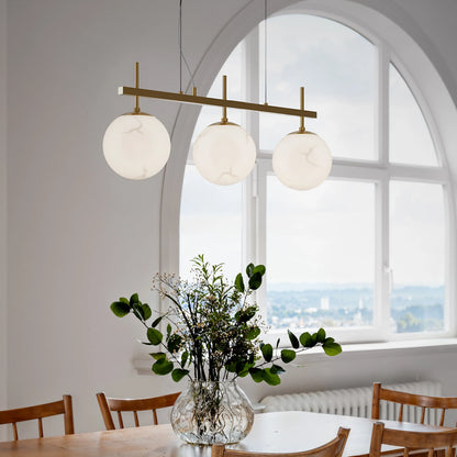 Bellagio taklampa 3-lite L82cm mässing/vit