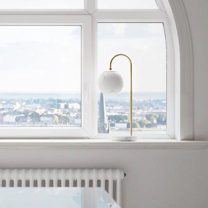 Bellagio bordlampa H60cm mässing/vit