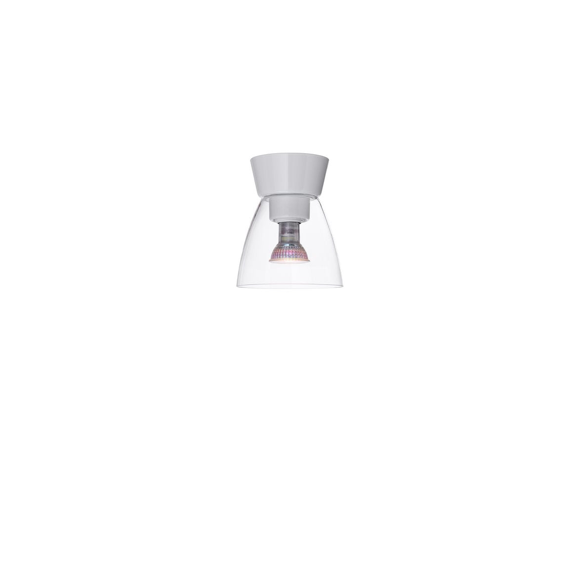 Bizzo plafond Ø16,5 blankvit/klar glas