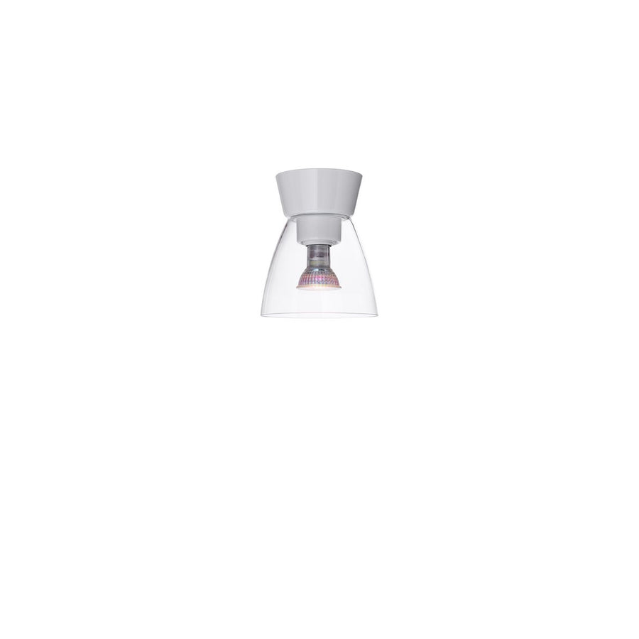 Bizzo plafond Ø16,5 blankvit/klar glas
