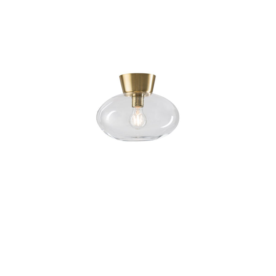 Bullo plafond Ø27 mässing/klar glas