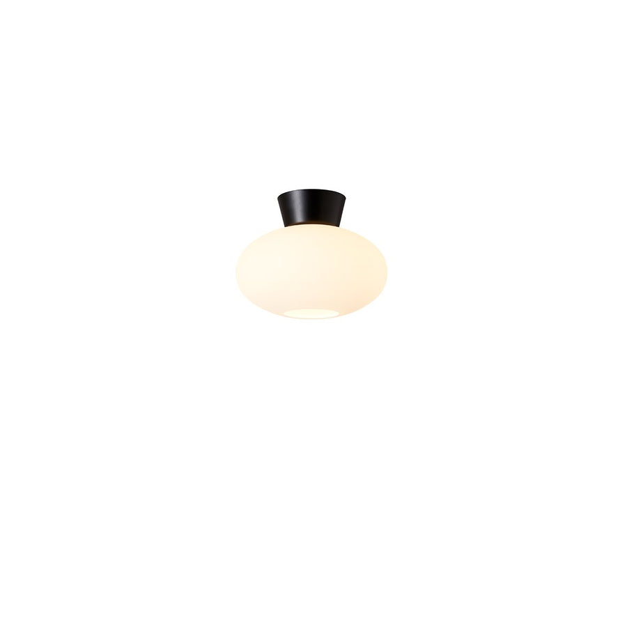 Bullo plafond Ø27 mattsvart/opal glas