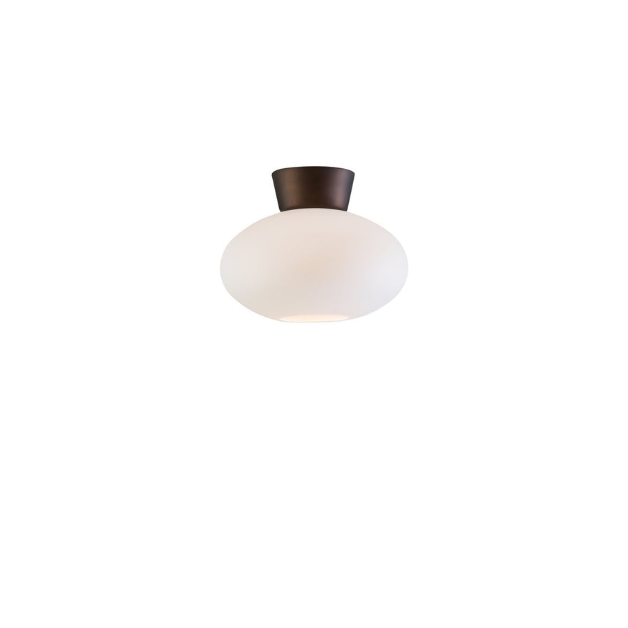 Bullo plafond Ø27 oxid/opal glas