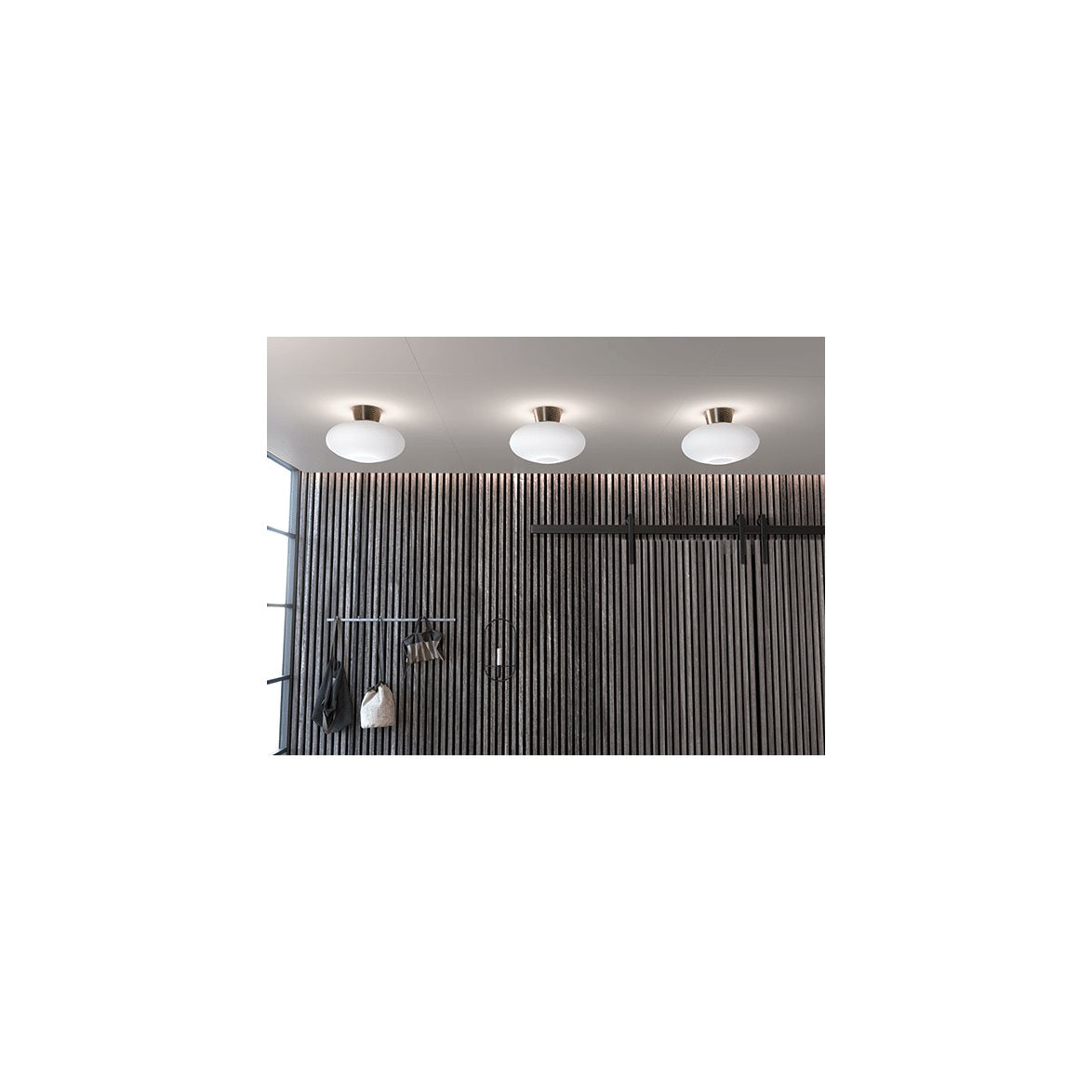 Bullo XL plafond Ø38 mässing/opalglas