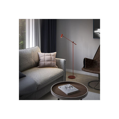 Cato golvlampa blank rubinröd/mattsvart dimbar