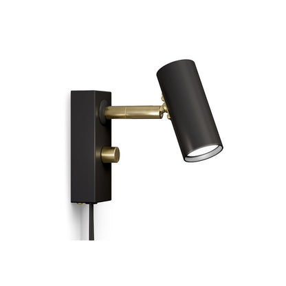 Cato vägglampa mattsvart/mässing enkel
