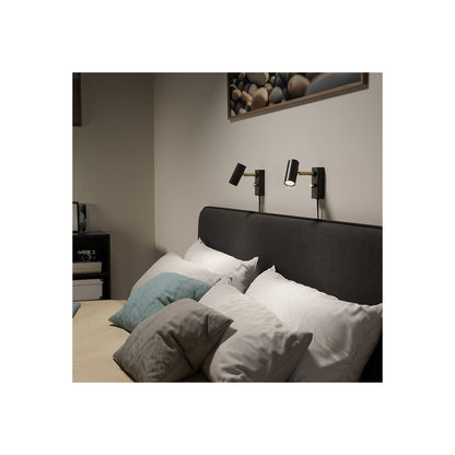 Cato vägglampa mattsvart/mässing enkel