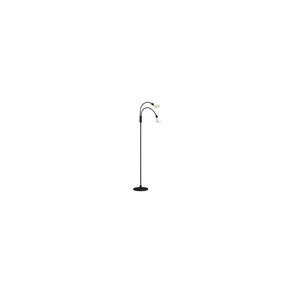 Cut dubbel golvlampa svart/opal glas