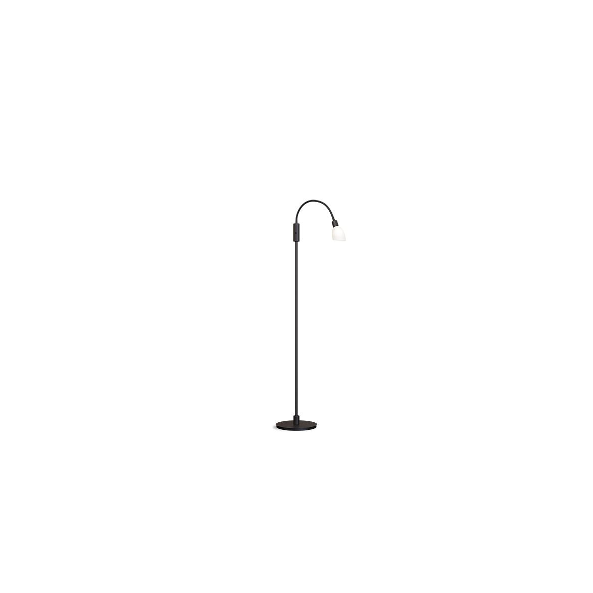 Cut enkel golvlampa svart/opal glas