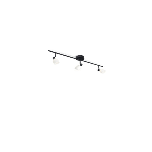 Cut spotlightskena 3 lampor svart/opal glas