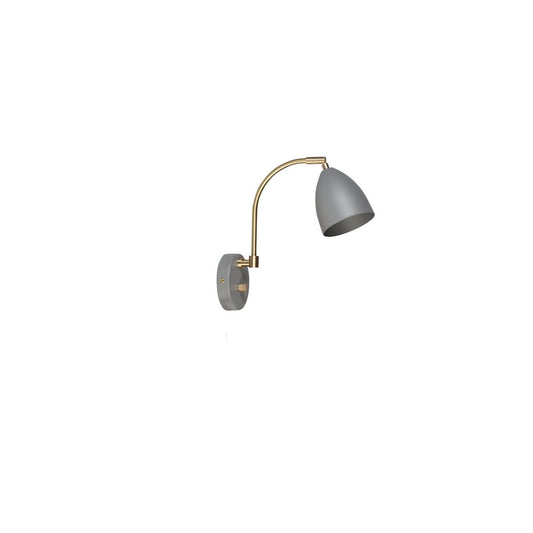Deluxe vägglampa varmgrå/mässing