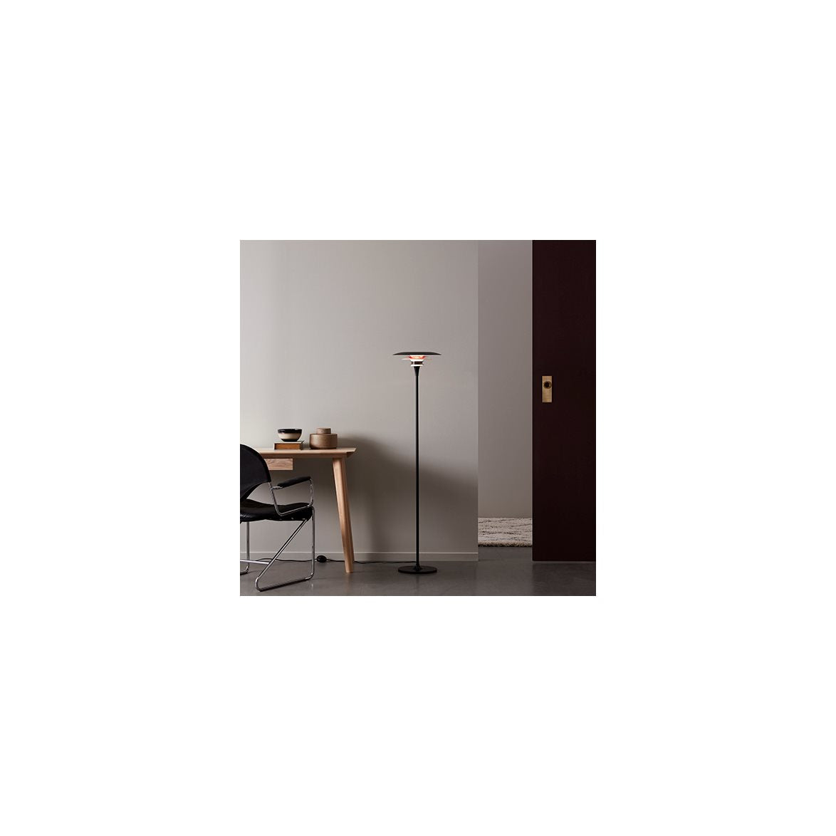 Diablo golvlampa Ø30 mattsvart/blankröd